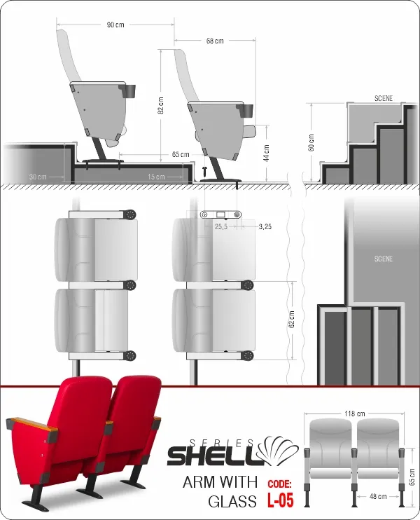 Si Mignon SHELL Series L-05 Auditorium & Theater Seating Si Mignon SHELL Series L-05 Auditorium & Theater Seating