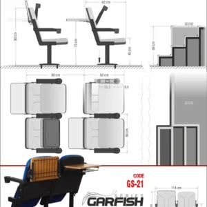 Si Mignon GARFISH Series GS-21 auditorium theater seating with folding armrests for lecture halls and classrooms